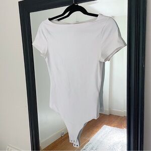 Abercrombie & Fitch Women's White Short Sleeve Bodysuit